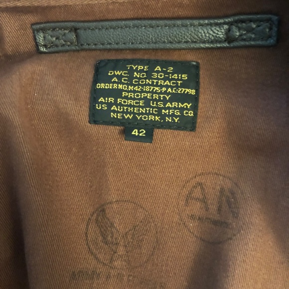US Authentic Goatskin A2 Leather Jacket (US Army Air Force) - Picture 5 of 10